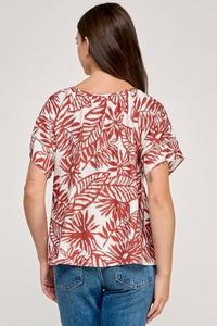 Milan Trim Detail Round Neck Peasant Blouse