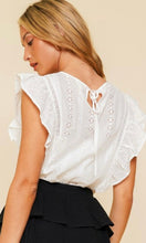 Abcidy White Eyelet Embroidered Blouse Top