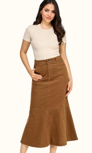 Mandy High Rise Corduroy Midi Skirt