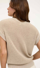 Era LT. Taupe Sheer Knit Crewneck Batwing Sweater Top