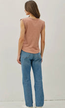 Gyeong Clay Basic Cap Sleeve Garment Dyed Top