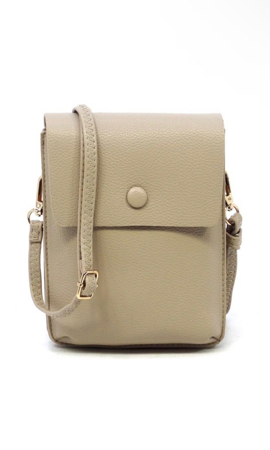 Evelyn Grey Fashion Pebble Flap Crossbody Bag Cell Phone Purse