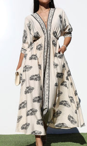 Gustaff Border Printed Woven Midi Dress