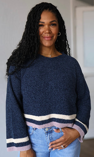 Magnolia Crew Neck Chenille Crop Sweater