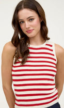 Gambi Red Stripe Sweater Cropped Tank Top