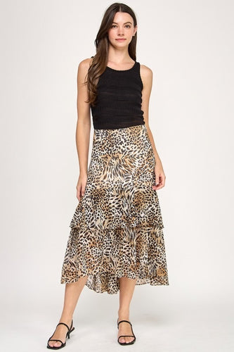 Melody Animal Print Maxi Skirt-Multi