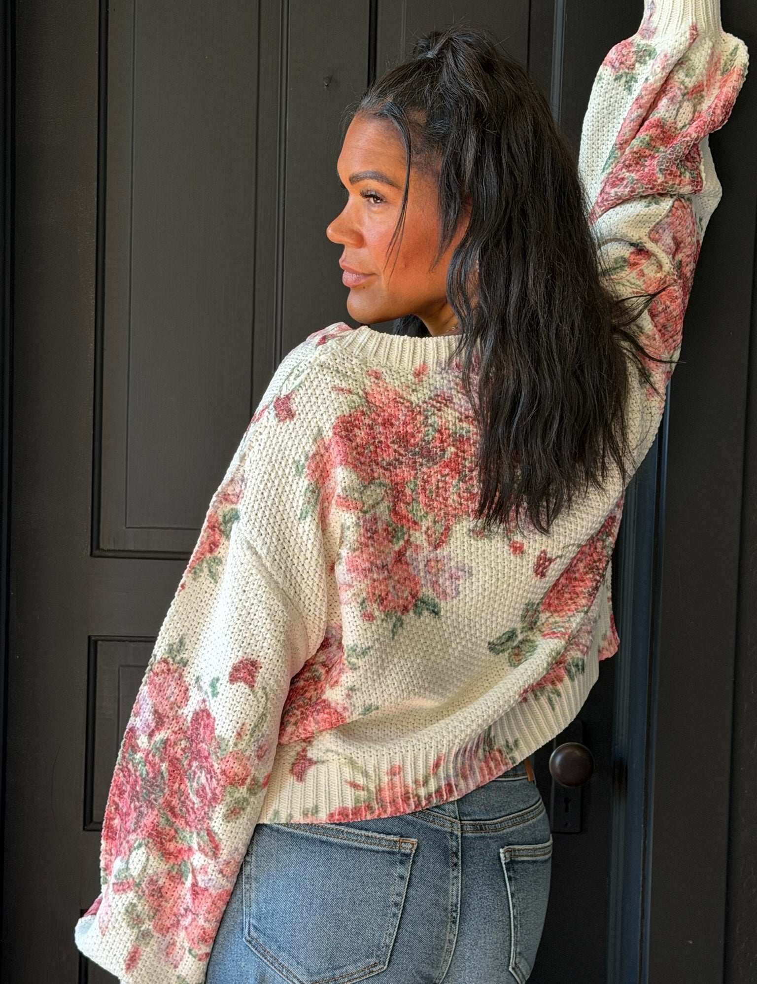 Opie Powder Cream Floral Cardigan