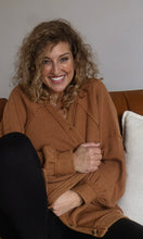 Odessa Camel Garment Washed Button Front Thermal