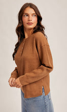 Maddy Brown Waffle Sweater Knit Top