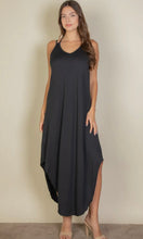 Havana Black Solid Cami Double Strap Loose Fit Dress