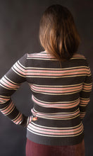 Parker V Neck Rib Stripe Sweater Top