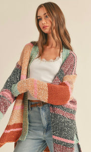 Katie Over Sized Color Block Cardigan