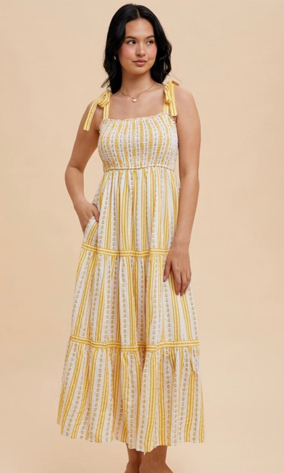 Gwayn Striped Smocked Maxi Dress