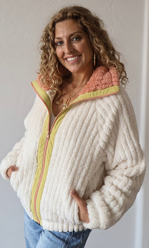 Marin Fuzzy Sherpa Zip Up Jacket