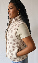 Maxine Ecru Floral Brushed Padding Vest