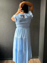 Carson Tiered Smocked Short Sleeve Midi Dress