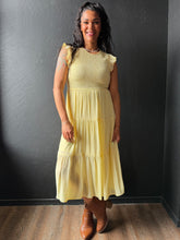 Carson Tiered Smocked Short Sleeve Midi Dress