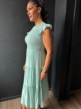 Carson Tiered Smocked Short Sleeve Midi Dress