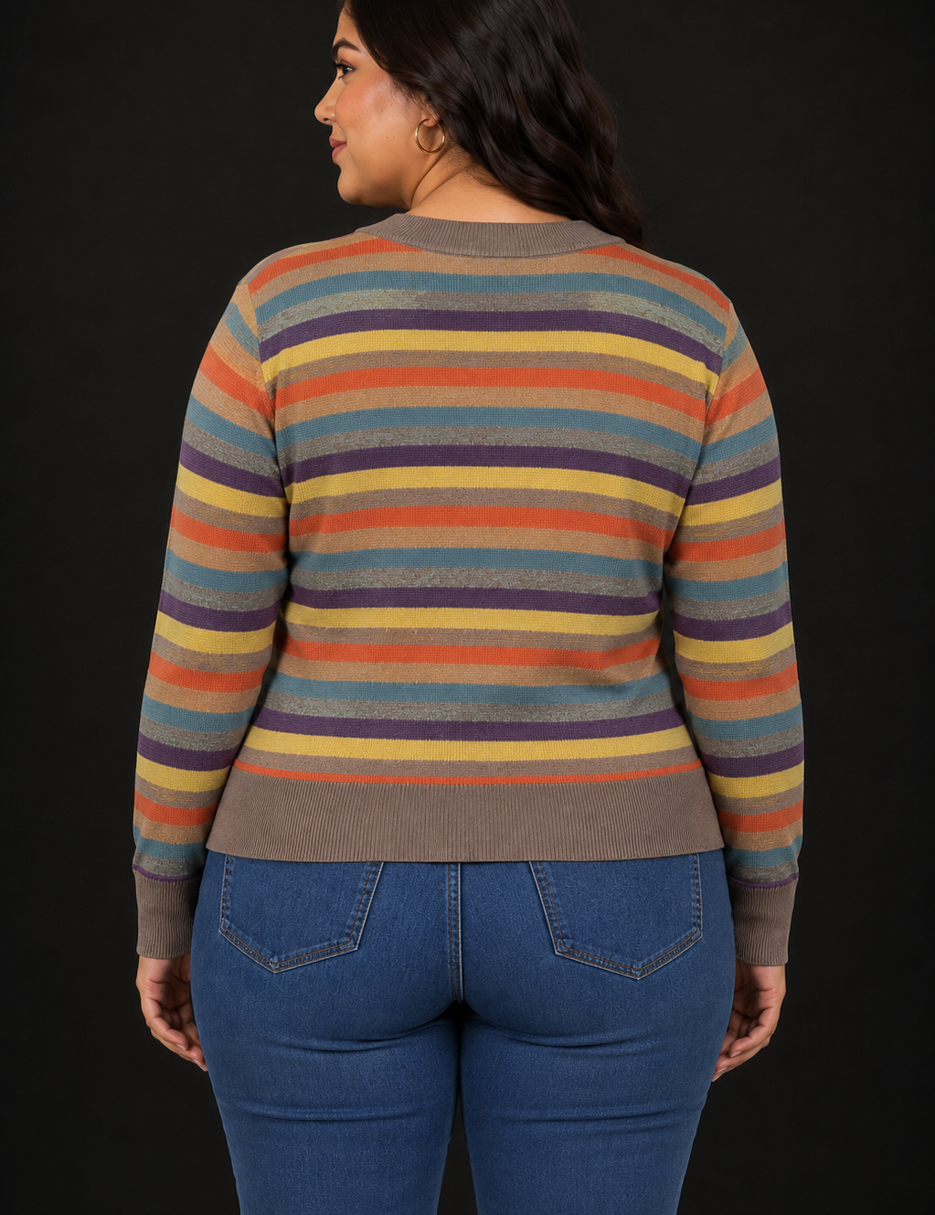 Bree Plus Mocha Crewneck Wool Blend Sweater