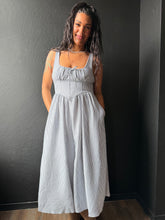 Clara Stripe Sleeveless Corset Detail Midi Dress