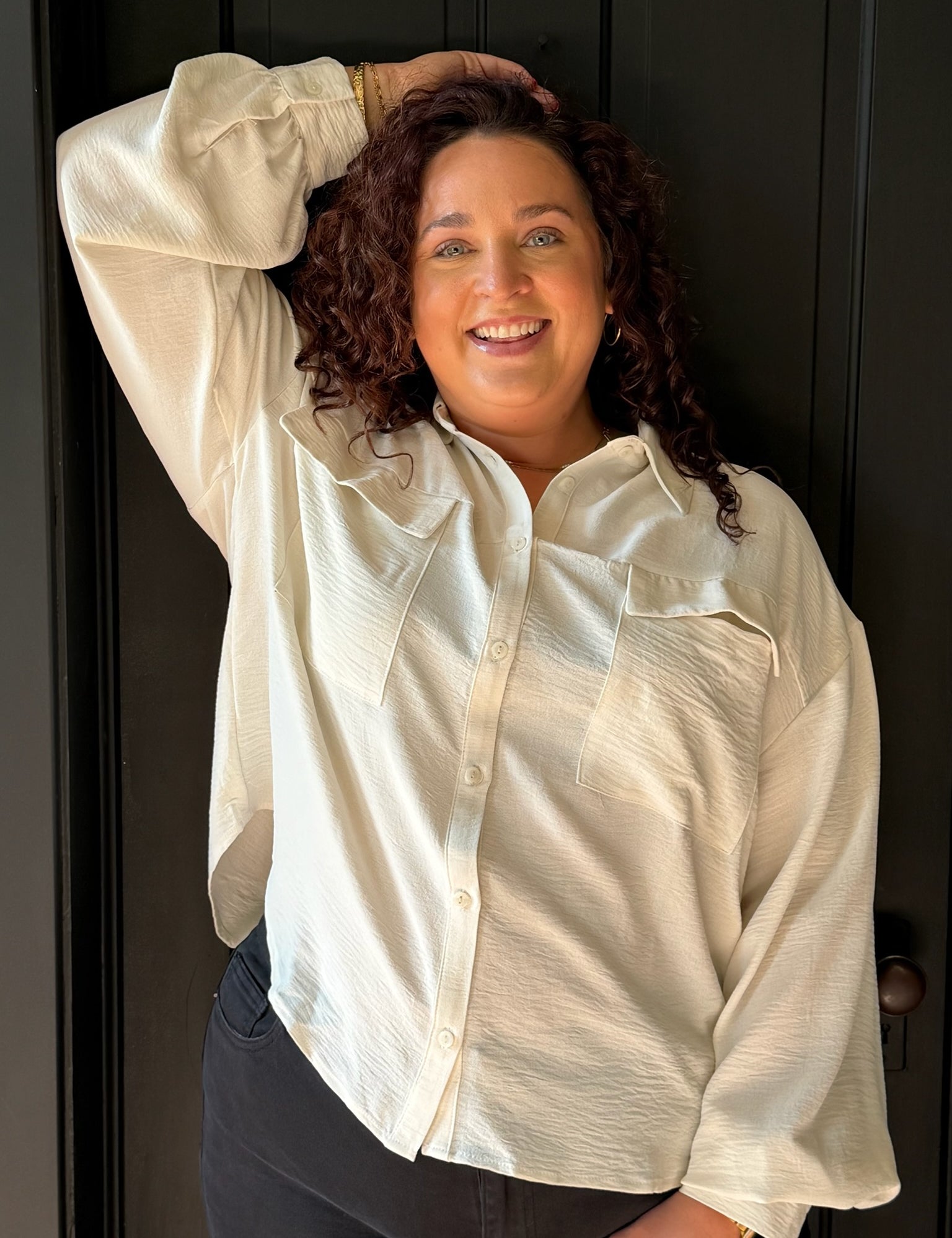 Skylar Plus Airflow Button Down Blouse