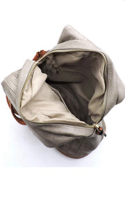 Blake-Black Vegan Leather One & Double Strap Crossbody Backpack