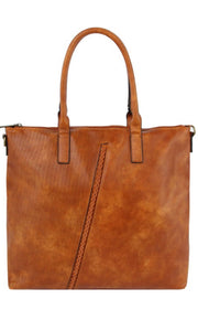 Bryant Brown Vintage-Inspired Vegan Leather Satchel Bag
