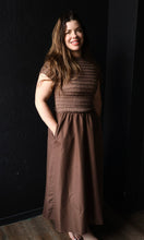 Elena Shirred Top Midi Dress