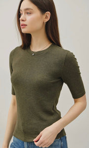 Luna Winter Forest  Classic Ribbed Crewneck Short Sleeve Top