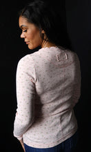 Reid Soft Pink Ribbed Floral Button Top