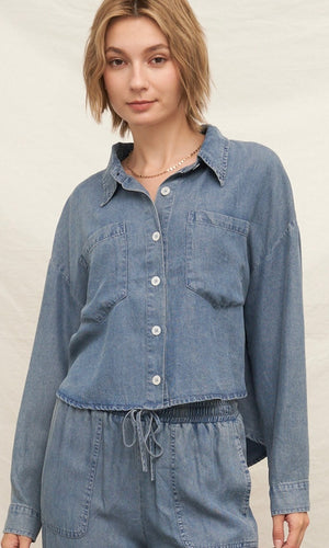 Maria Long Sleeve Button Down Tencel Shirt