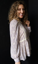 Ollie Cream Lace Trim High Neck Peplum Blouse