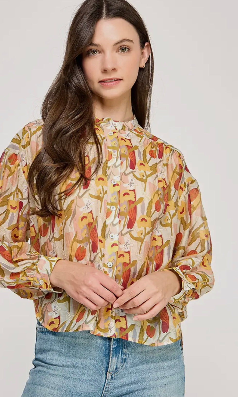 Marcus Button Up Floral Blouse