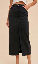 *SALE! Acia - Black Stretch Cotton Pencil Midi Skirt