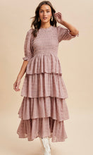 Rory Smocked Swiss Dot Tiered Maxi Dress