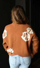 Oziah Camel Intarsia Floral Knitted Sweater