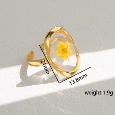 Ella 18k Stainless Steel Tarnish Free Floral Rings