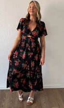 Orida  V Neck Twist Front Cut Out Hi Lo Side Slit Dress