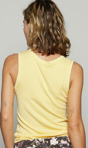 Demi Pineapple Ruffle Detail Sleeveless Top with Front Pocket