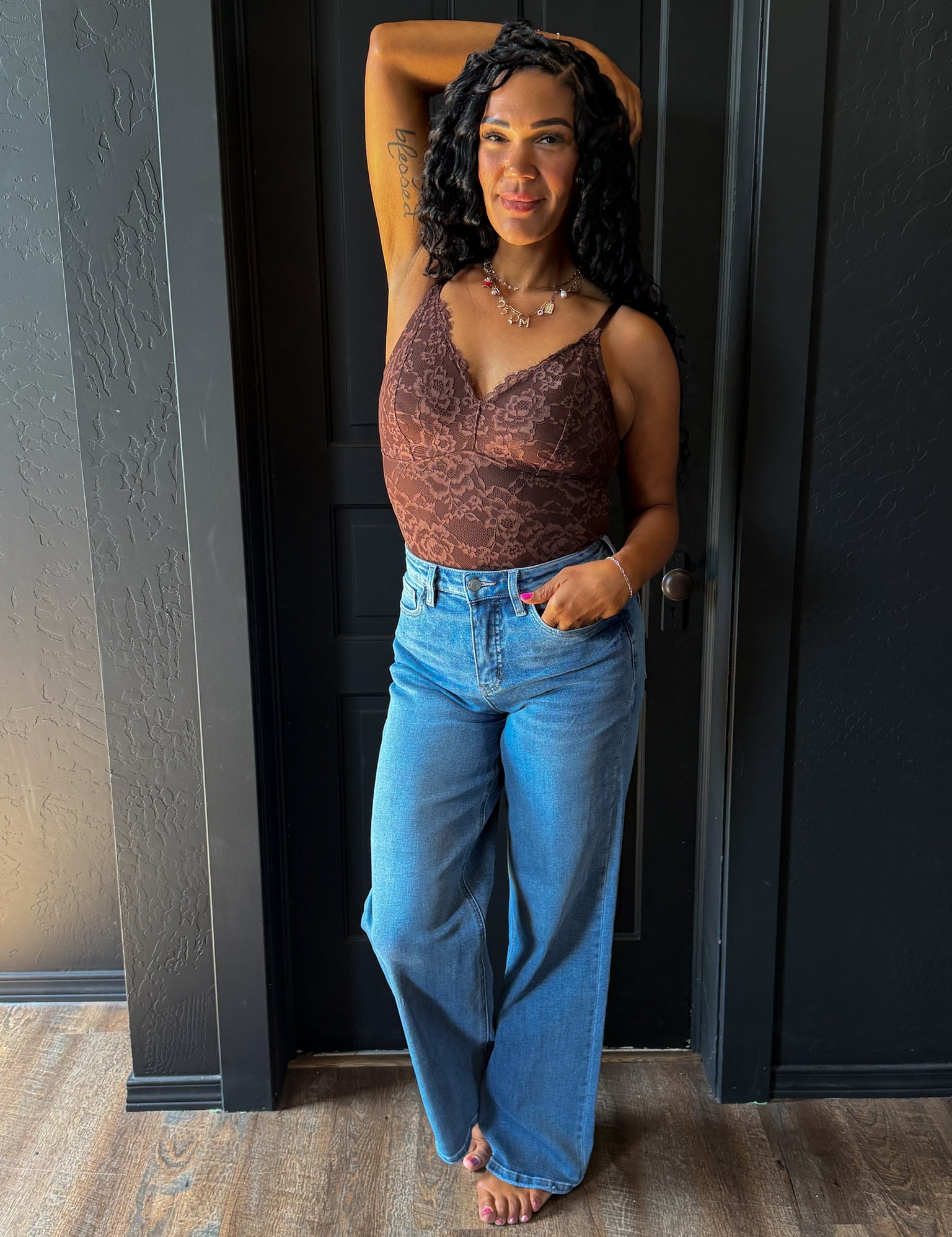 Isra Tummy Control Super High Rise Baggy Wide Jeans