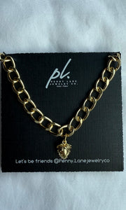Sienna Chunky Gold Strawberry Necklace