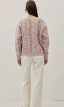 Promise Blush Cozy Floral Jacquard Sweater Top