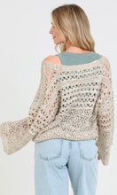 Carissa Open Knit Button Front Cardigan Sweater