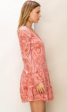 Ajoa Rose Pink Stretch Burnout Velvet Mini Dress