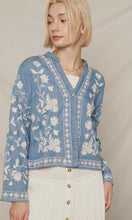 Martin Long Sleeve Embroidery Denim Top