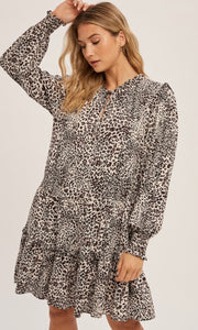 Annabel Ivory Black Leopard Print Tunic Dress