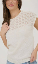 Hedi Ivory Eyelet Yoke Sweater Knit Top