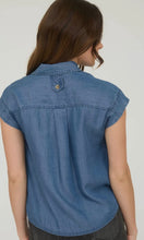 Lina Chambray Collared Pocket Flap Button Down Shirt
