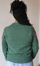 McKenzie Green Floral Embroidered Crew Neck Sweater