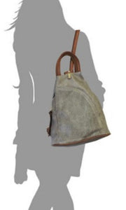 Blake Tan Vegan Leather One & Double Strap Crossbody Backpack